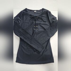 Ol Navy Women's Swim Rash Gaurd Lace-Up Top Size Xs